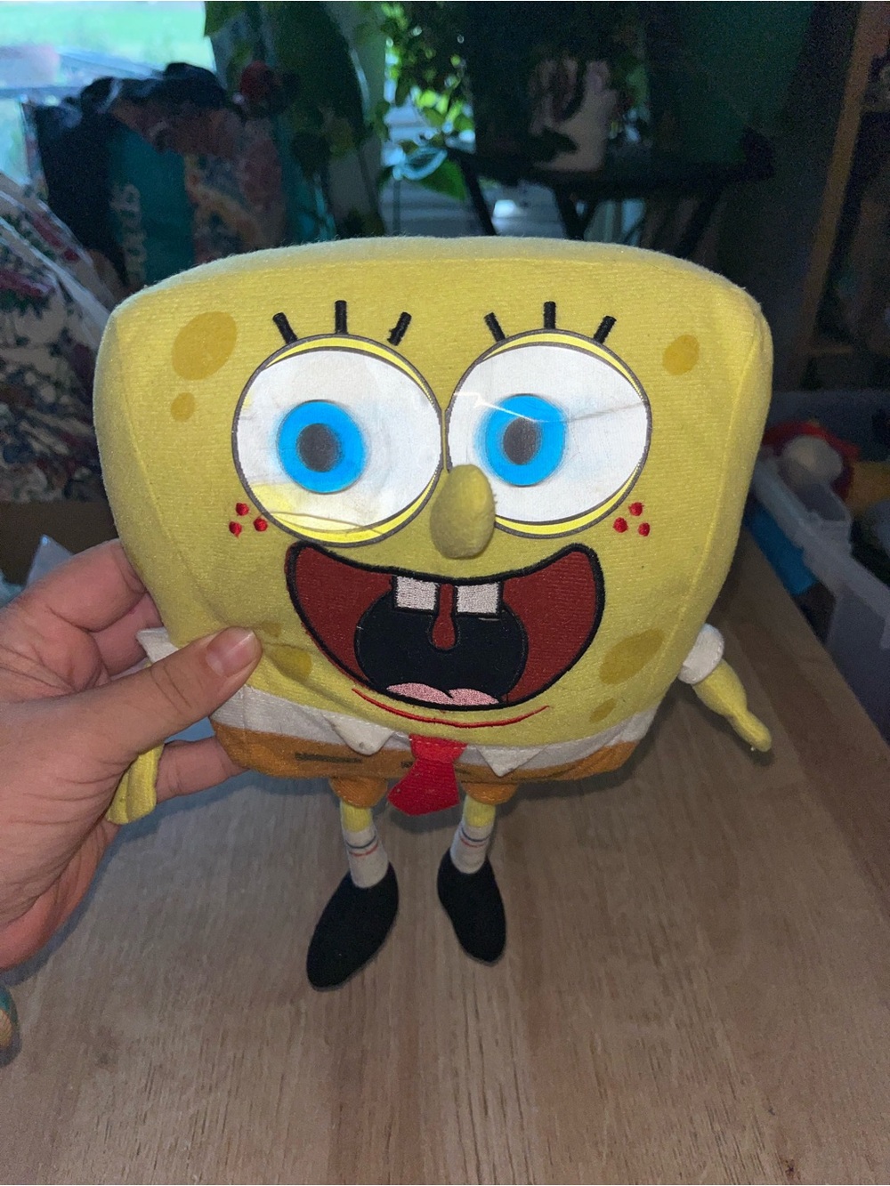 Nickelodeon SpongeBob Plush Toy - Yellow with Blue Eyes and Red Tie